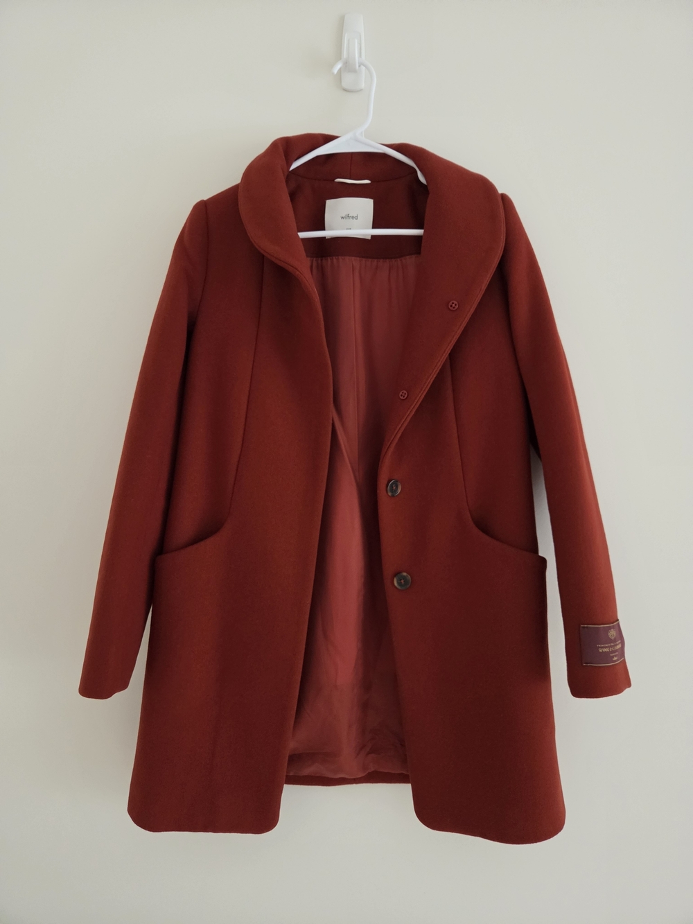 Wilfred Rust Red Wool Cocooned Coat